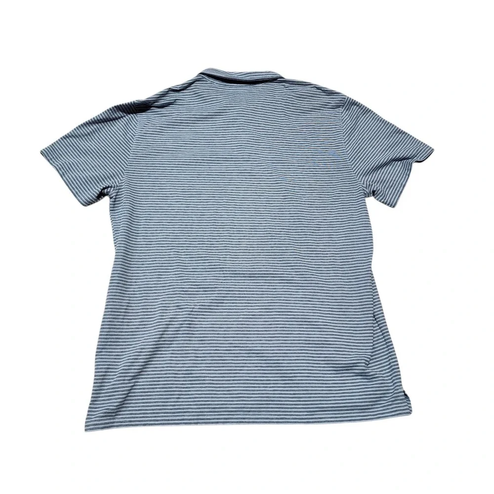 Vince Striped Polo Shirt‎ Casual Short Sleeve Top Blue XL
